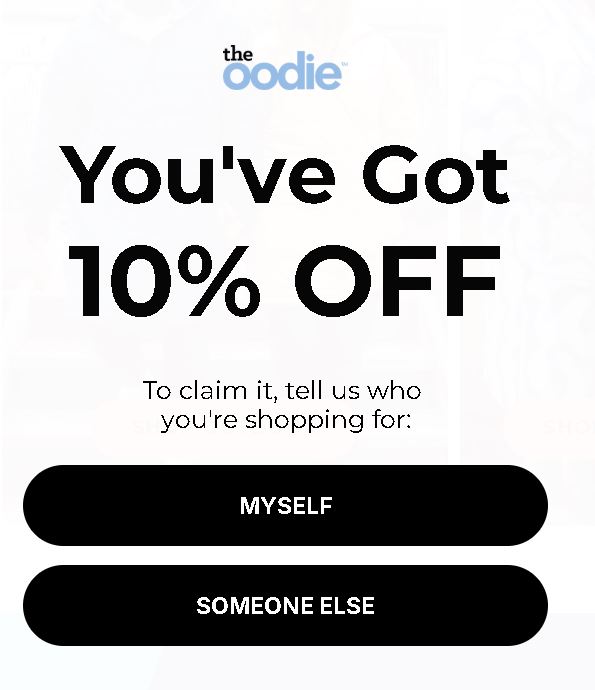 Quiz-style popup signup form example