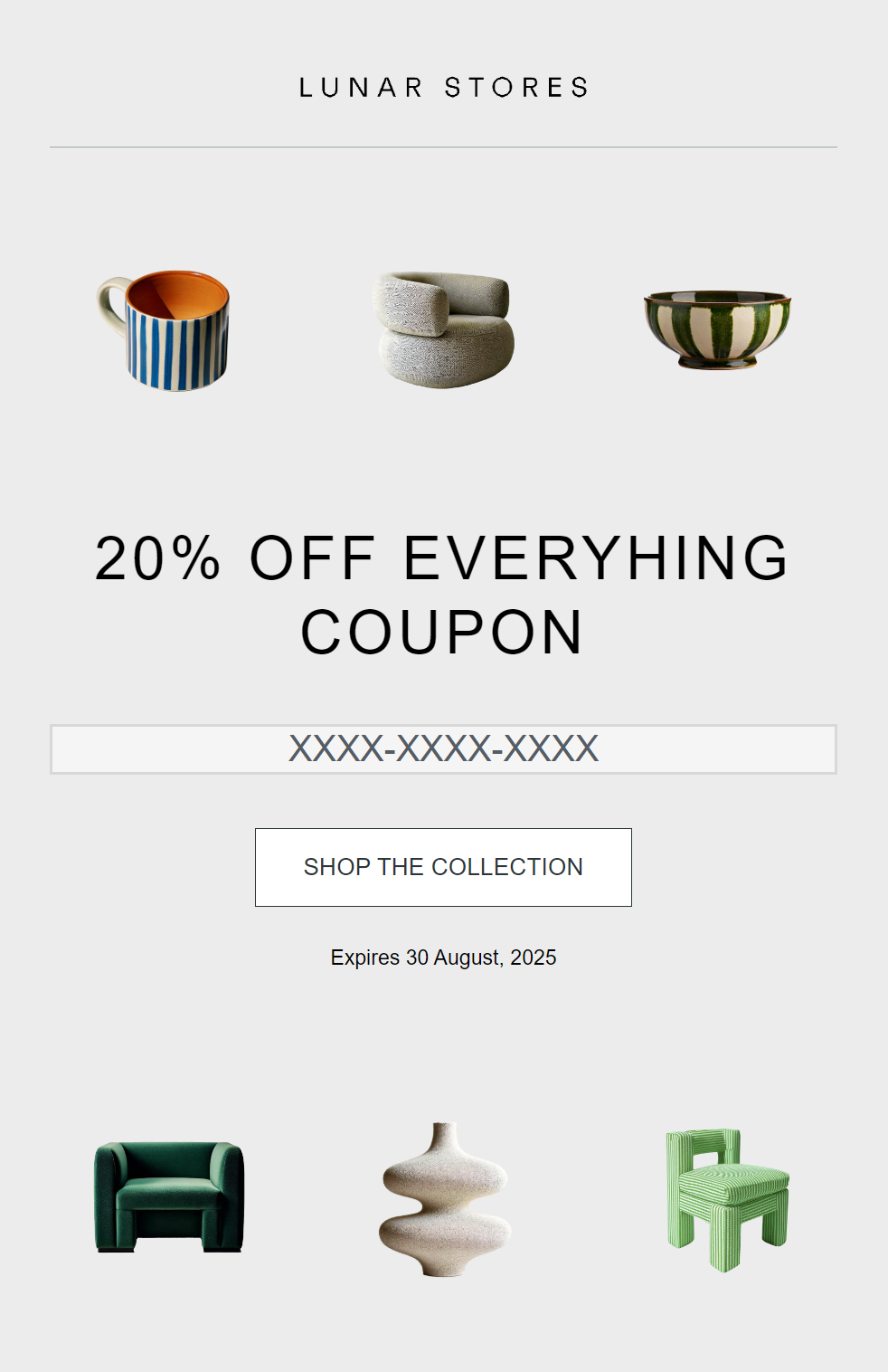 Email template with a coupon