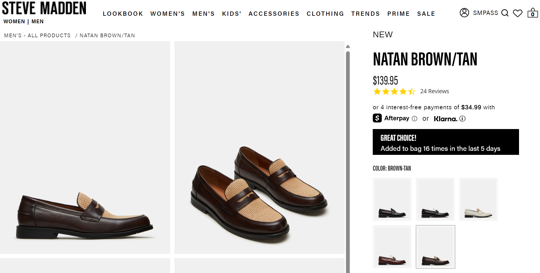 Steven Madden product page