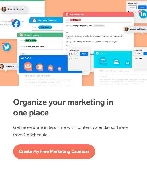 The example of an embedded signup form appears right on the homepage 