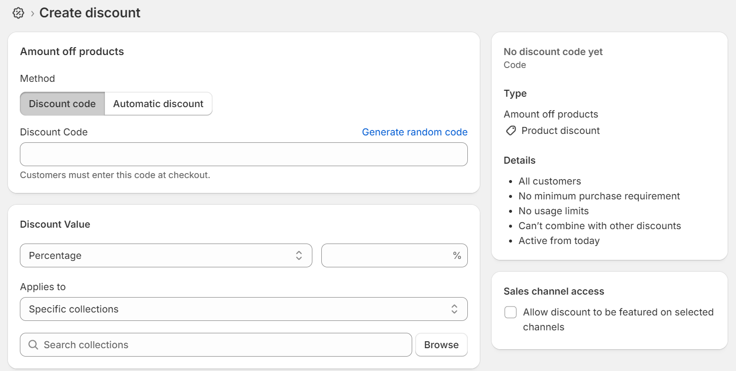 Creating a discount