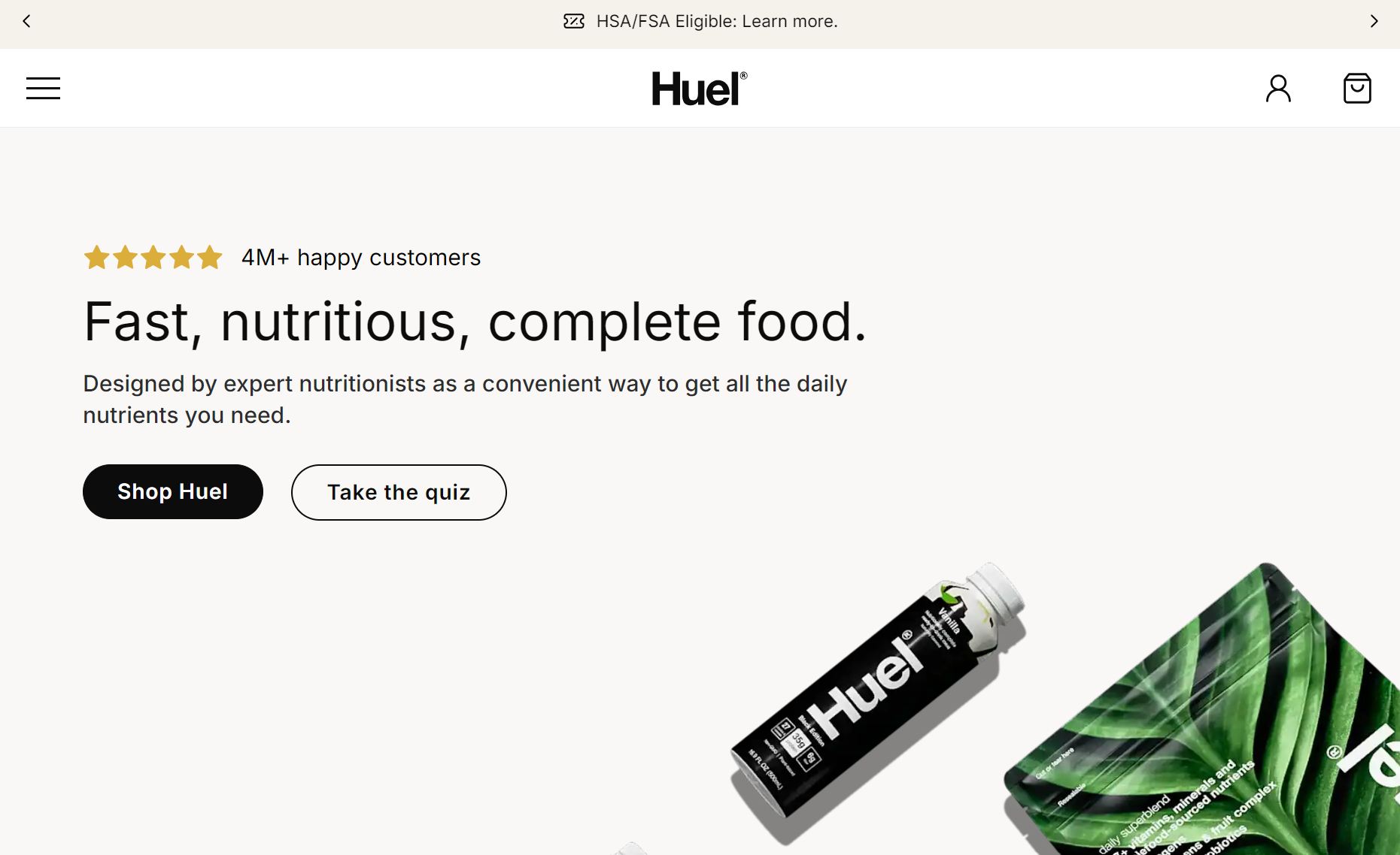 Huel homepage