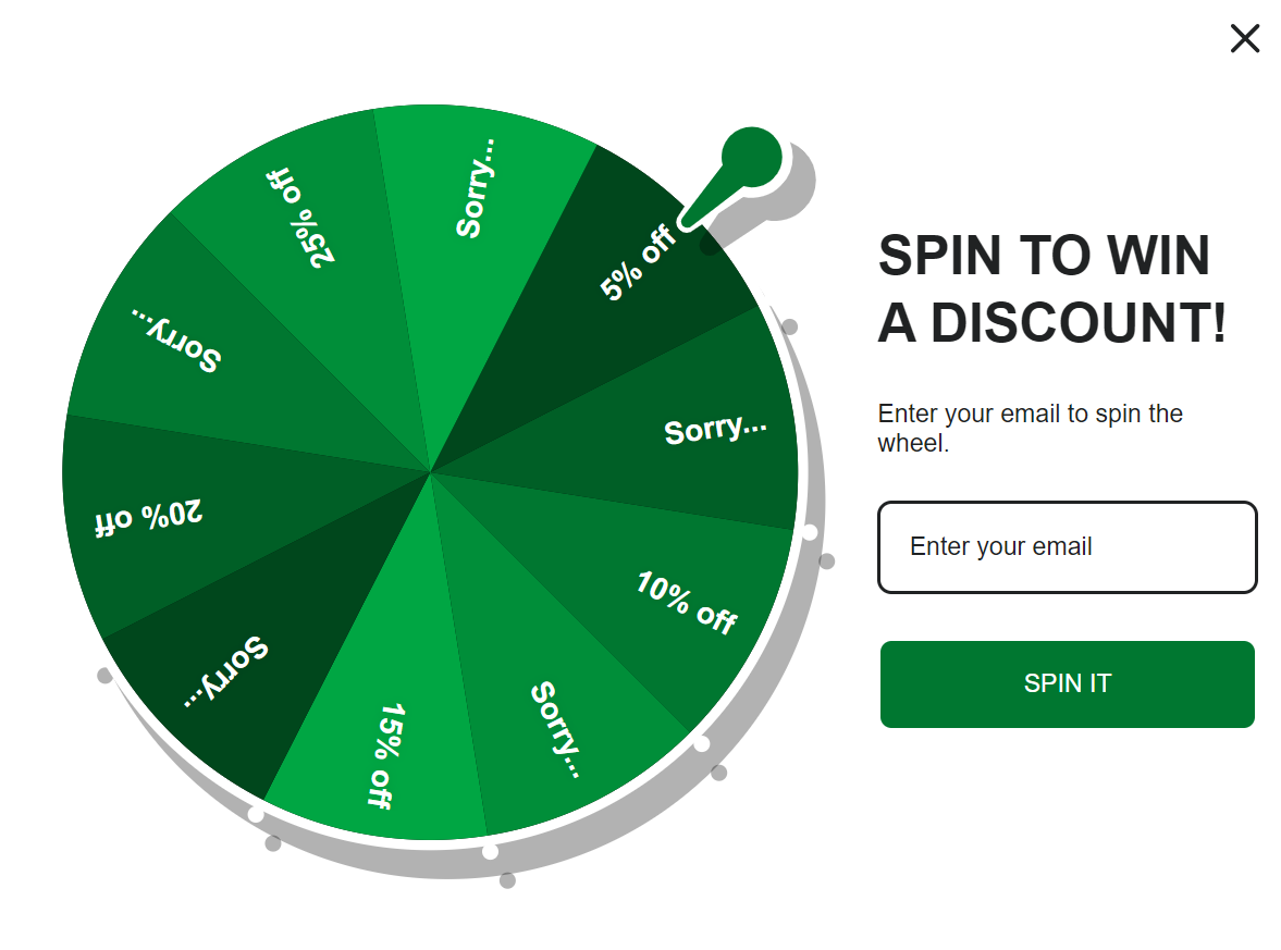 Gamified signup form example