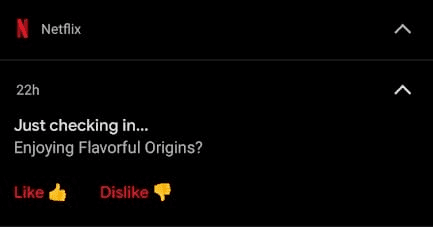 User feedback poll by Netflix