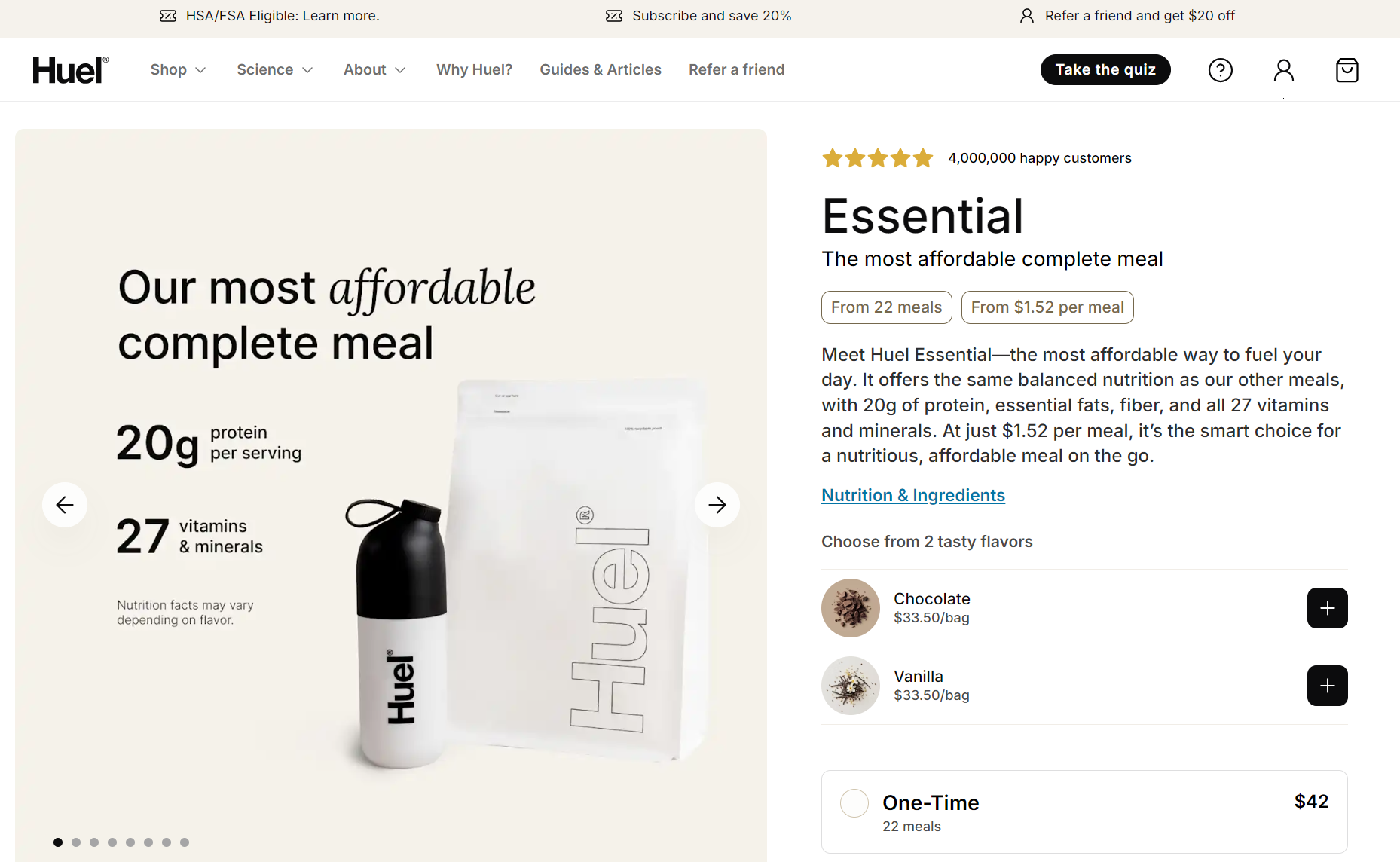 Huel product page
