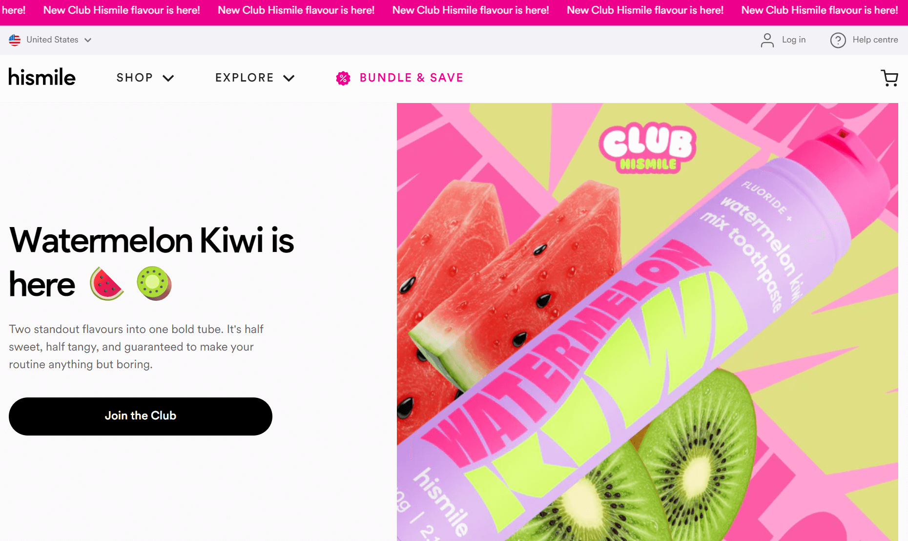 Hismile homepage