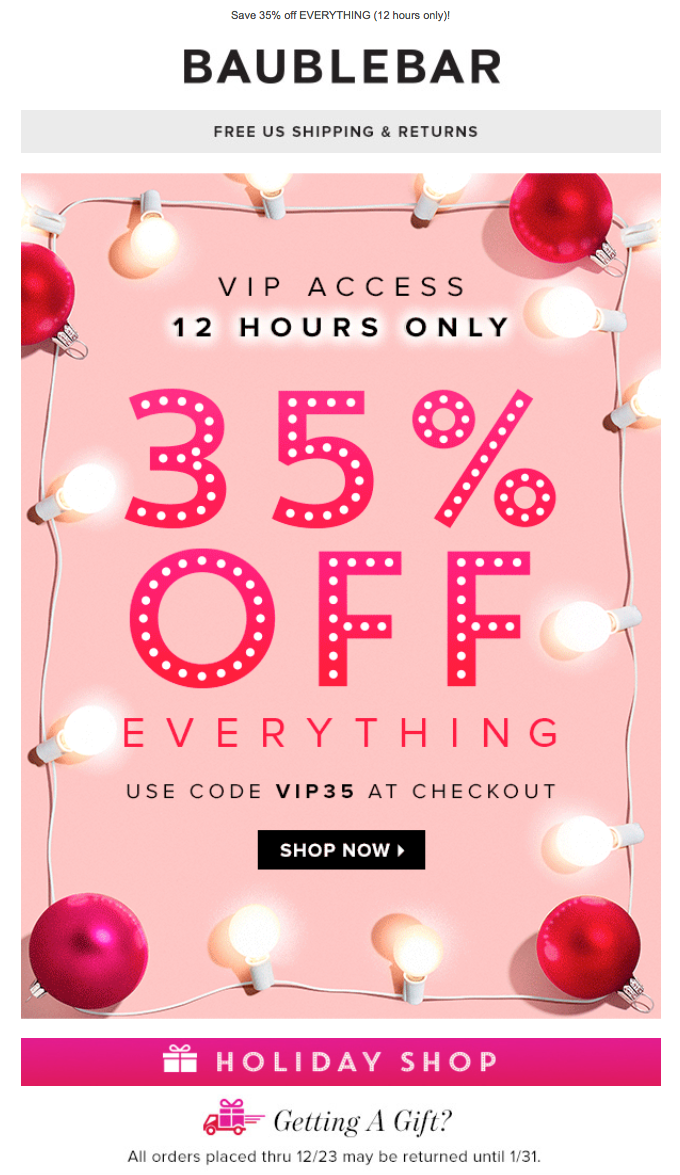 Early access discount code for VIP customers