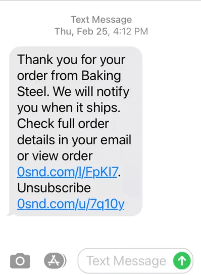 sms marketing example