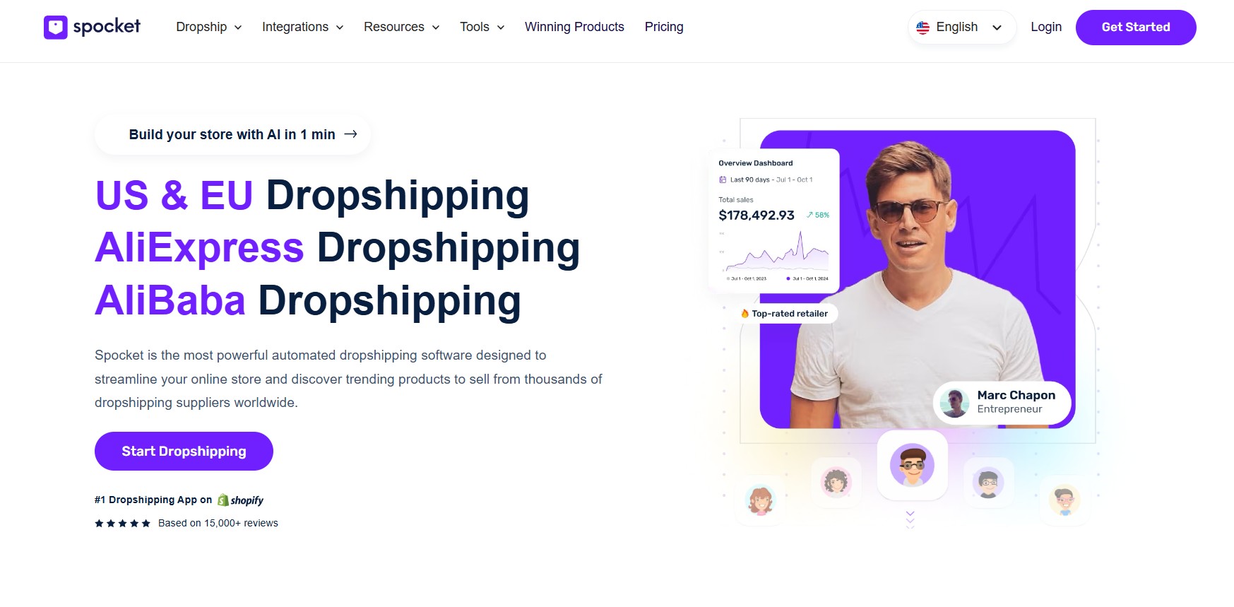Spocket homepage