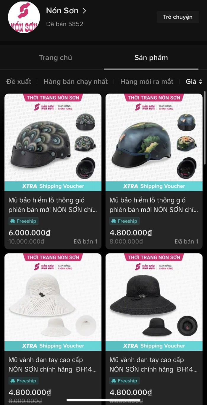 Các mặt hàng cao cấp dù được giảm sâu trên Tiktok Shop cũng không thu hút nhiều khách mua.(Ảnh: Chụp màn hình)