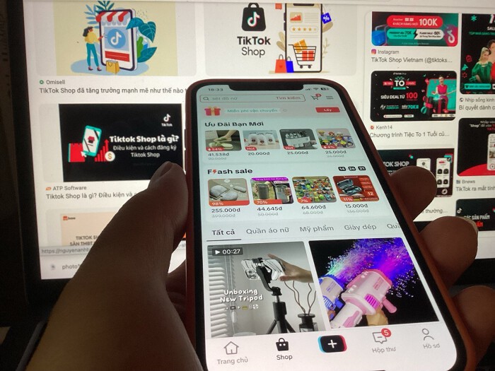 Giao diện TikTok Shop trên smartphone. (Ảnh: Đức Huy).